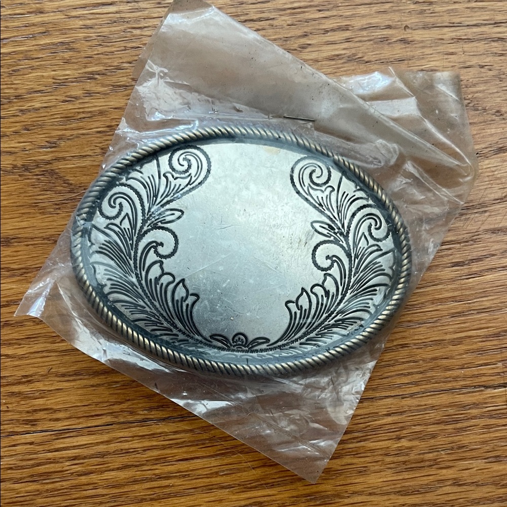 Silver Ornate Belt Buckle